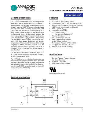 AAT4626 Datasheet PDF Advanced Analog Technology, Inc.