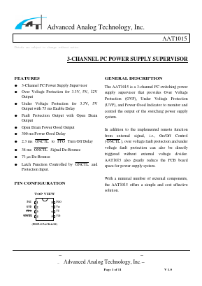 AAT1015 Datasheet PDF Advanced Analog Technology, Inc.