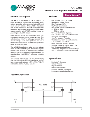 AAT3215 Datasheet PDF Advanced Analog Technology, Inc.