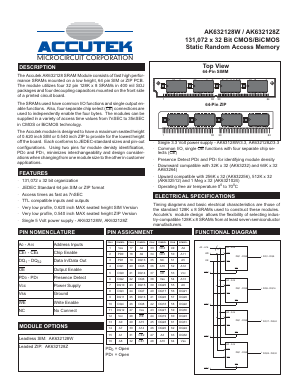AK632128W Datasheet PDF ACCUTEK MICROCIRCUIT CORPORATION