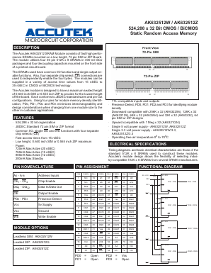 AK632512G Datasheet PDF ACCUTEK MICROCIRCUIT CORPORATION
