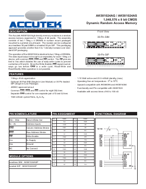 AK581024ASP Datasheet PDF ACCUTEK MICROCIRCUIT CORPORATION