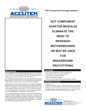 AK06D300-SOT Datasheet PDF ACCUTEK MICROCIRCUIT CORPORATION