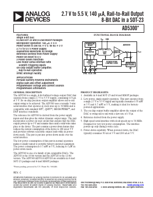 AD5300CHIPS Datasheet PDF Analog Devices