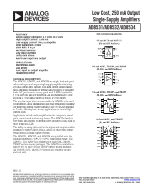 AD8531ART Datasheet PDF Analog Devices