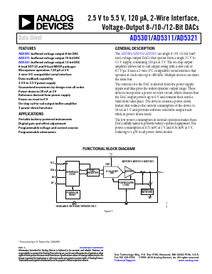 AD5301 Datasheet PDF Analog Devices