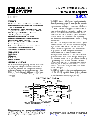 SSM2356CBZ-RL Datasheet PDF Analog Devices