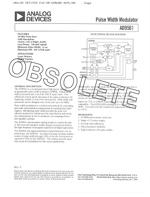 AD9561JR Datasheet PDF Analog Devices