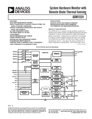 ADM1024 Datasheet PDF Analog Devices