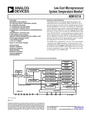 ADM1021AARQZ-REEL7 Datasheet PDF Analog Devices