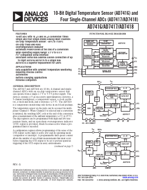AD7416ARMZ-REEL7 Datasheet PDF Analog Devices