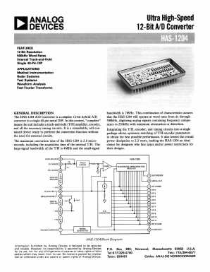 HAS-1204 Datasheet PDF Analog Devices