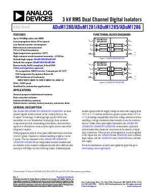 ADUM1280CRZ Datasheet PDF Analog Devices