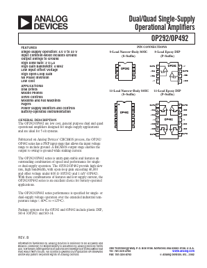 OP492GS Datasheet PDF Analog Devices