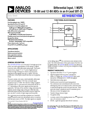 AD7450ABRTZ-REEL7 Datasheet PDF Analog Devices