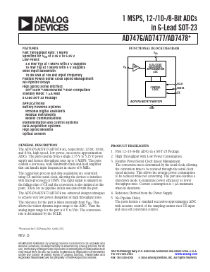 AD7476ART Datasheet PDF Analog Devices