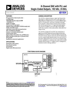 AD1934YSTZ Datasheet PDF Analog Devices
