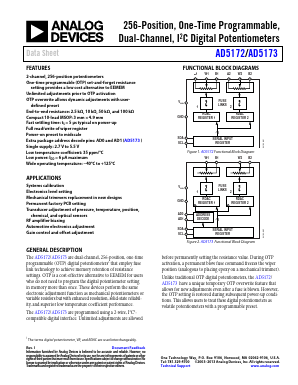 AD5172BRM10 Datasheet PDF Analog Devices