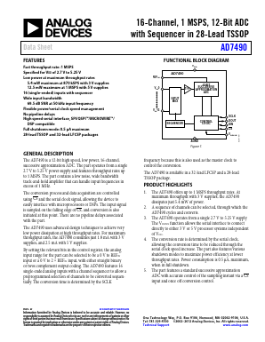 AD7490 Datasheet PDF Analog Devices