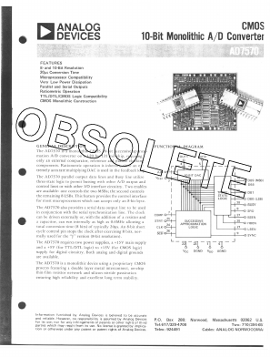 AD7570 Datasheet PDF Analog Devices