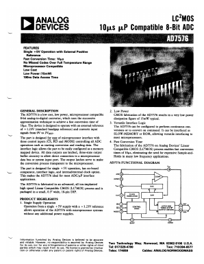 AD7576KN Datasheet PDF Analog Devices