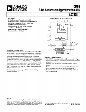 AD7578 Datasheet PDF Analog Devices