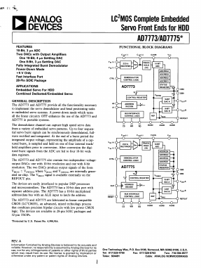 AD7775 Datasheet PDF Analog Devices