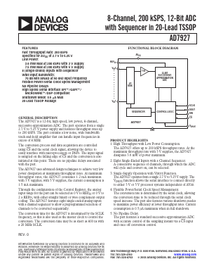 AD7927 Datasheet PDF Analog Devices