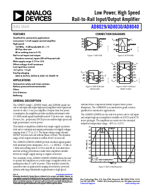 AD8029AR-REEL_12 Datasheet PDF Analog Devices
