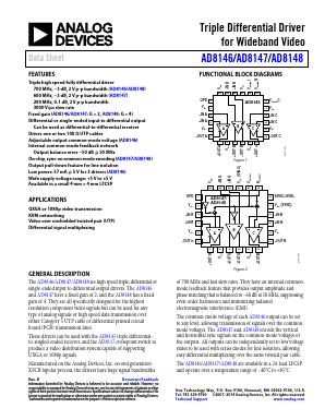 AD8148ACPZ-R7 Datasheet PDF Analog Devices