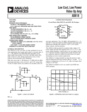 AD818ANZ Datasheet PDF Analog Devices