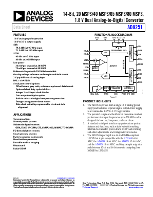 AD9251 Datasheet PDF Analog Devices