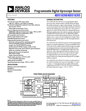ADIS16260/PCBZ Datasheet PDF Analog Devices