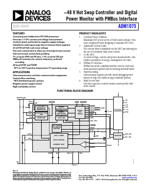 ADM1075-1ARUZ-RL7 Datasheet PDF Analog Devices