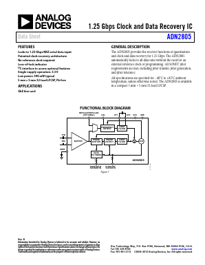 ADN2805ACPZ-RL7 Datasheet PDF Analog Devices