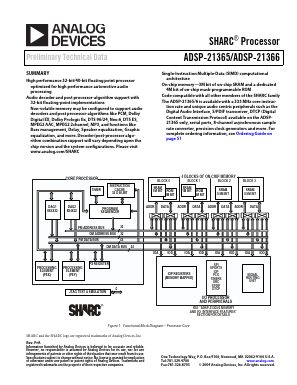 ADSP-21365SBSQZENG Datasheet PDF Analog Devices