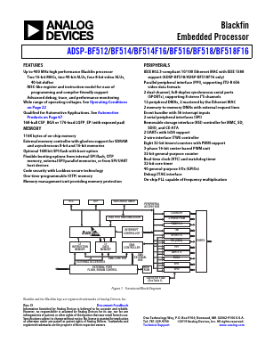 ADSP-BF512 Datasheet PDF Analog Devices