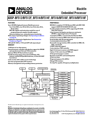 ADSP-BF518 Datasheet PDF Analog Devices