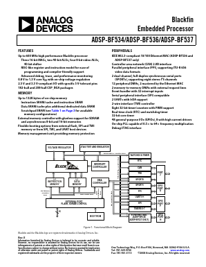 ADSP-BF537KBCZ-6AV Datasheet PDF Analog Devices