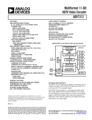ADV7312KST Datasheet PDF Analog Devices