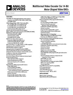 EVAL-ADV7344EBZ Datasheet PDF Analog Devices