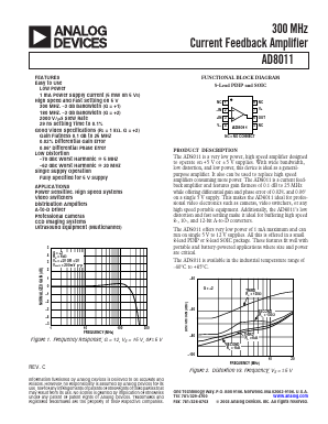 AD8011AR-REEL Datasheet PDF Analog Devices
