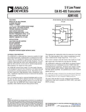 ADM1485JCHIPS Datasheet PDF Analog Devices