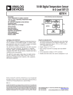 AD7814ARMZ-REEL7 Datasheet PDF Analog Devices