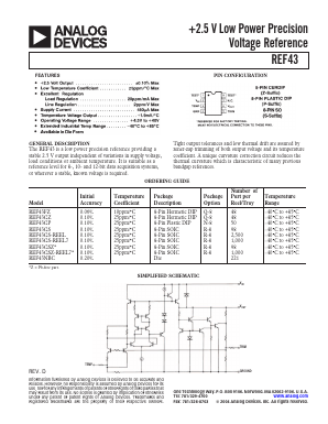 REF43GS Datasheet PDF Analog Devices