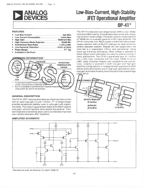 OP41EJ Datasheet PDF Analog Devices