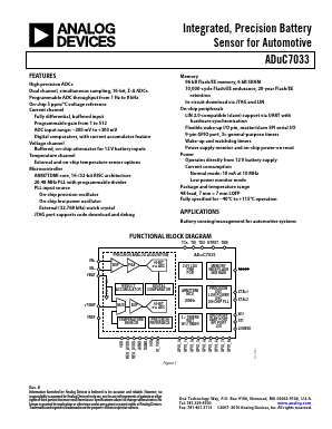 ADUC7033BSTZ-88 Datasheet PDF Analog Devices
