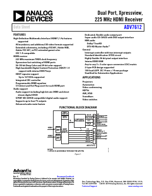 ADV7612BSWZ Datasheet PDF Analog Devices