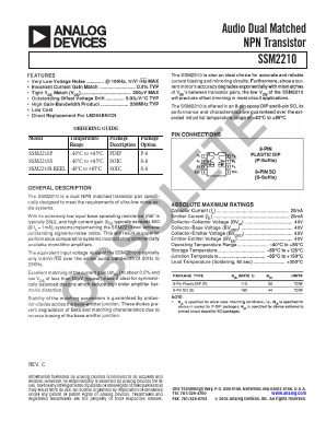 SSM2210P Datasheet PDF Analog Devices