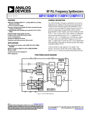 ADF4110BRUZ Datasheet PDF Analog Devices